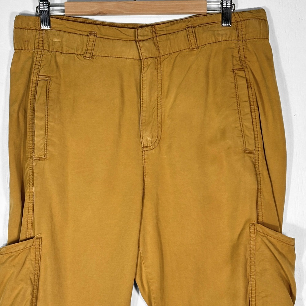 Sanctuary Mustard Yellow Lightweight Crop Cargo Pants Womens L Safari Utility‎